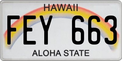 HI license plate FEY663