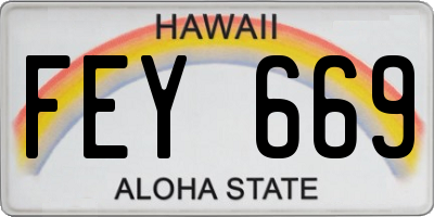HI license plate FEY669