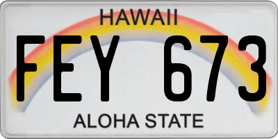 HI license plate FEY673