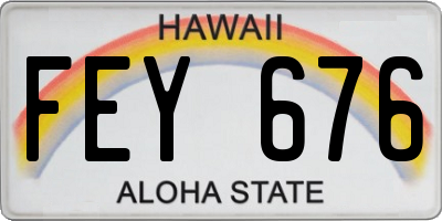 HI license plate FEY676