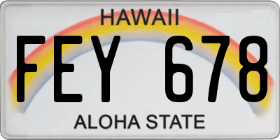 HI license plate FEY678