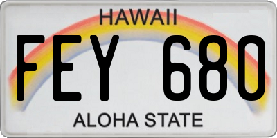 HI license plate FEY680