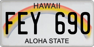 HI license plate FEY690