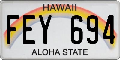 HI license plate FEY694