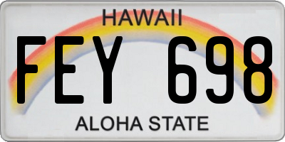 HI license plate FEY698