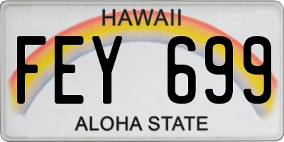 HI license plate FEY699