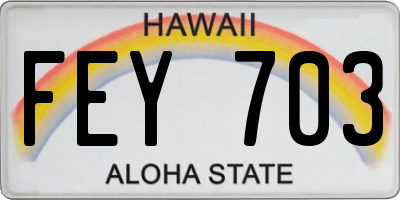 HI license plate FEY703