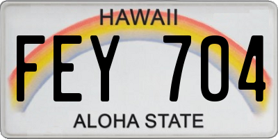HI license plate FEY704