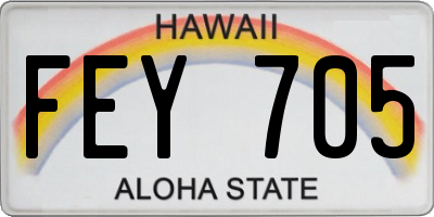 HI license plate FEY705