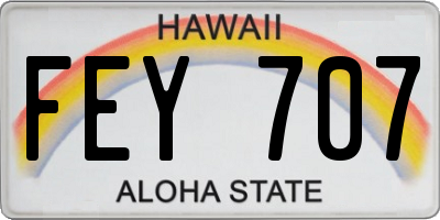 HI license plate FEY707