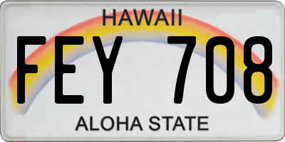 HI license plate FEY708