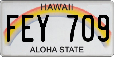 HI license plate FEY709