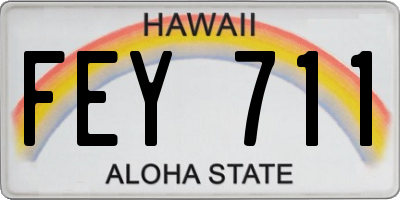 HI license plate FEY711