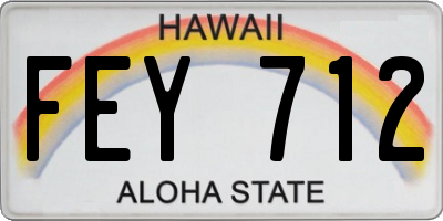 HI license plate FEY712