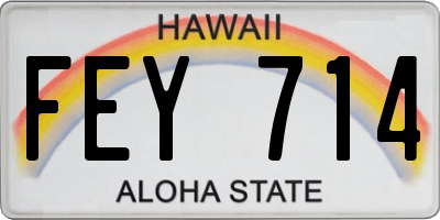 HI license plate FEY714