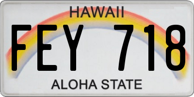 HI license plate FEY718