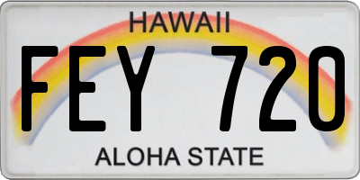 HI license plate FEY720