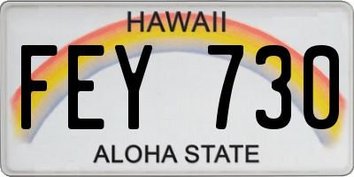 HI license plate FEY730