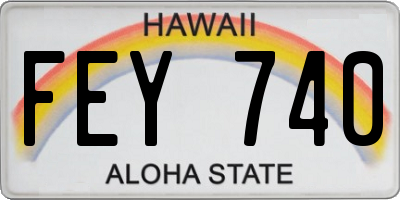 HI license plate FEY740