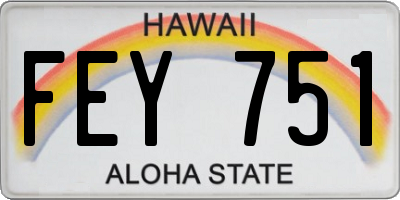 HI license plate FEY751