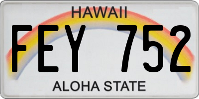 HI license plate FEY752