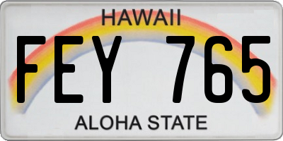 HI license plate FEY765