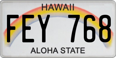 HI license plate FEY768