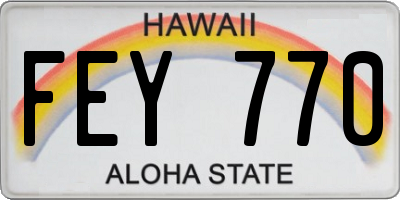 HI license plate FEY770