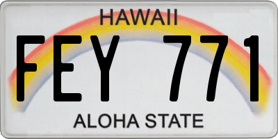 HI license plate FEY771