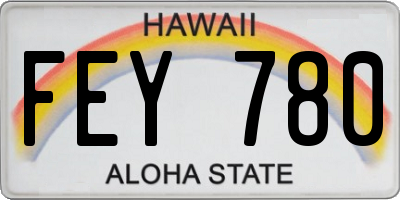 HI license plate FEY780