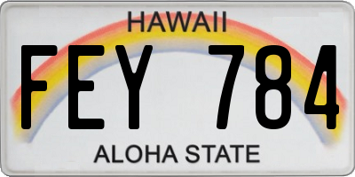 HI license plate FEY784