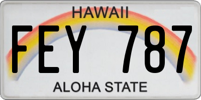 HI license plate FEY787