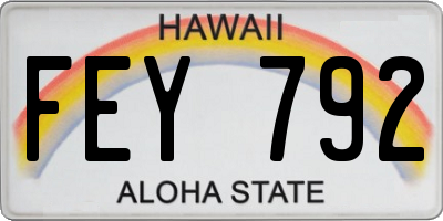 HI license plate FEY792