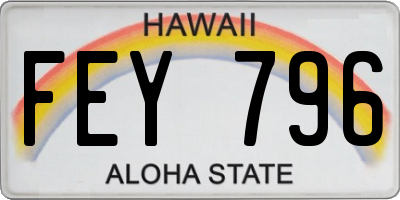 HI license plate FEY796