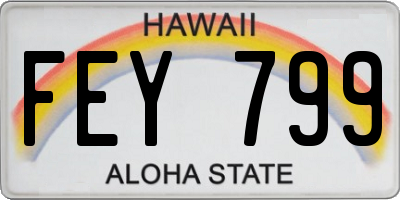 HI license plate FEY799