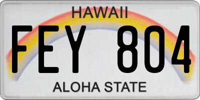 HI license plate FEY804