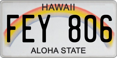 HI license plate FEY806