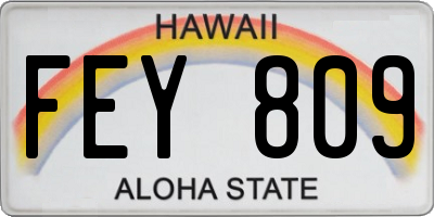 HI license plate FEY809