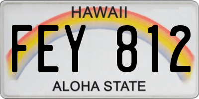 HI license plate FEY812
