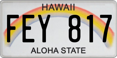 HI license plate FEY817