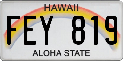 HI license plate FEY819