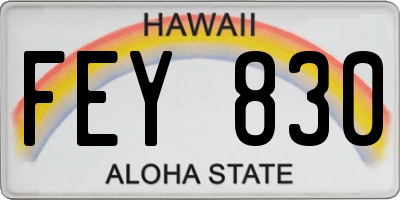 HI license plate FEY830