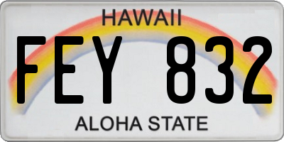HI license plate FEY832