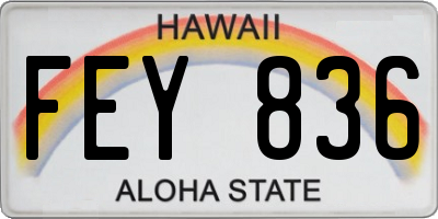 HI license plate FEY836