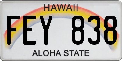 HI license plate FEY838