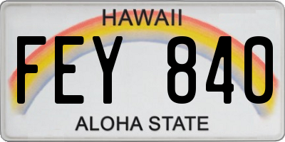 HI license plate FEY840