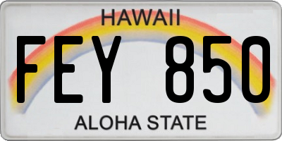 HI license plate FEY850