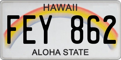 HI license plate FEY862