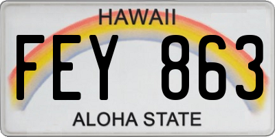 HI license plate FEY863