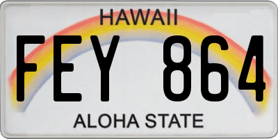 HI license plate FEY864